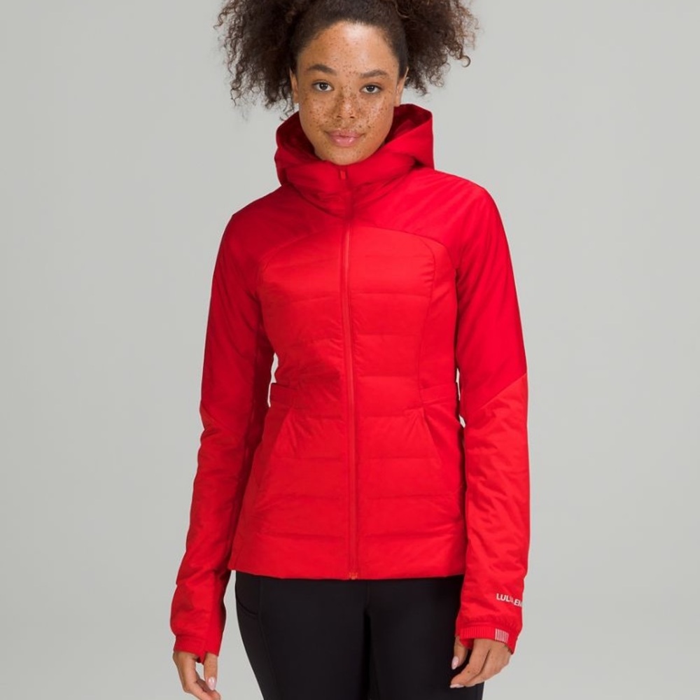 NWT lululemon Down for it All jacket; Red; size 10